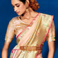 Trendy Saree Silk Pink Patch Border Saree