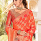 Classic Silk Orange Patch Border Saree