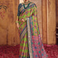 Classic Silk Green Foil Print Saree