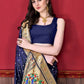 Classic Silk Blue Patch Border Saree