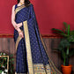 Classic Silk Blue Patch Border Saree