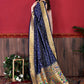Classic Silk Blue Patch Border Saree