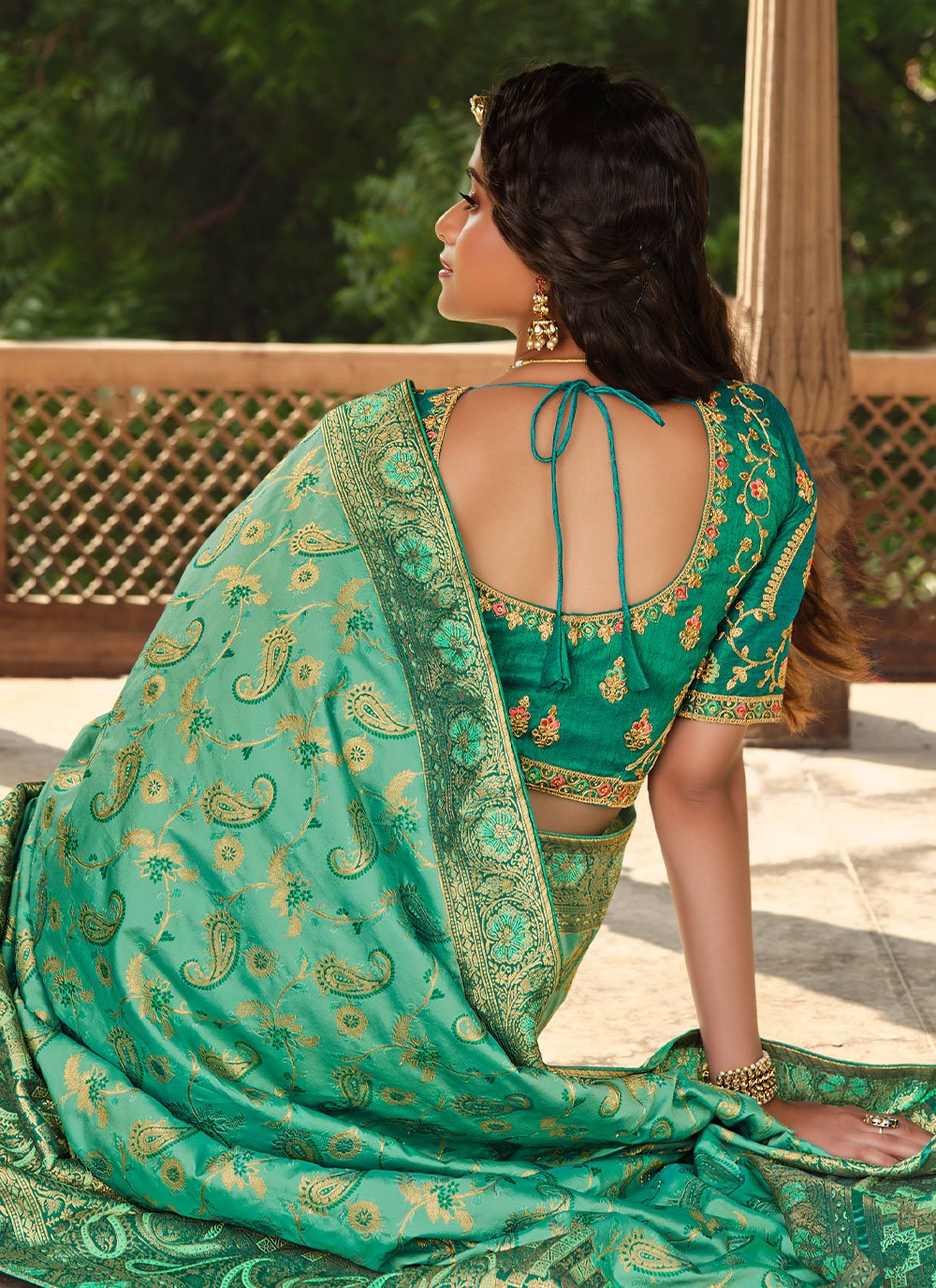 Classic Silk Rama Weaving Saree