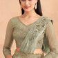 Lehenga Style Saree Silk Sea Green Embroidered Saree