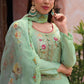Salwar Suit Silk Viscose Sea Green Embroidered Salwar Kameez