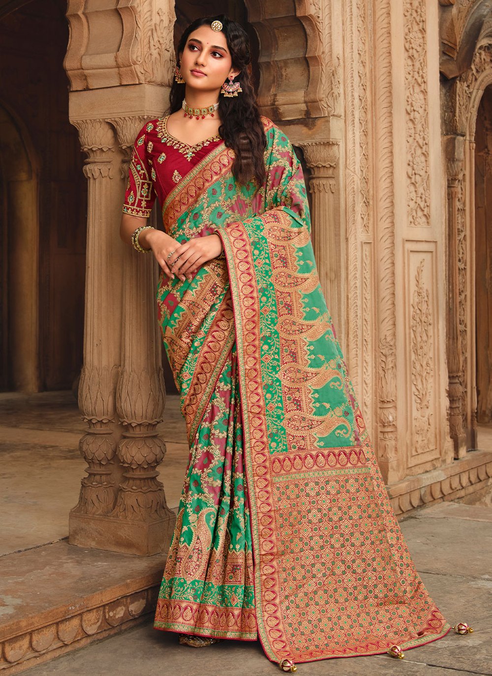 Contemporary Silk Sea Green Weaving Saree