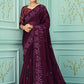 Classic Silk Purple Embroidered Saree