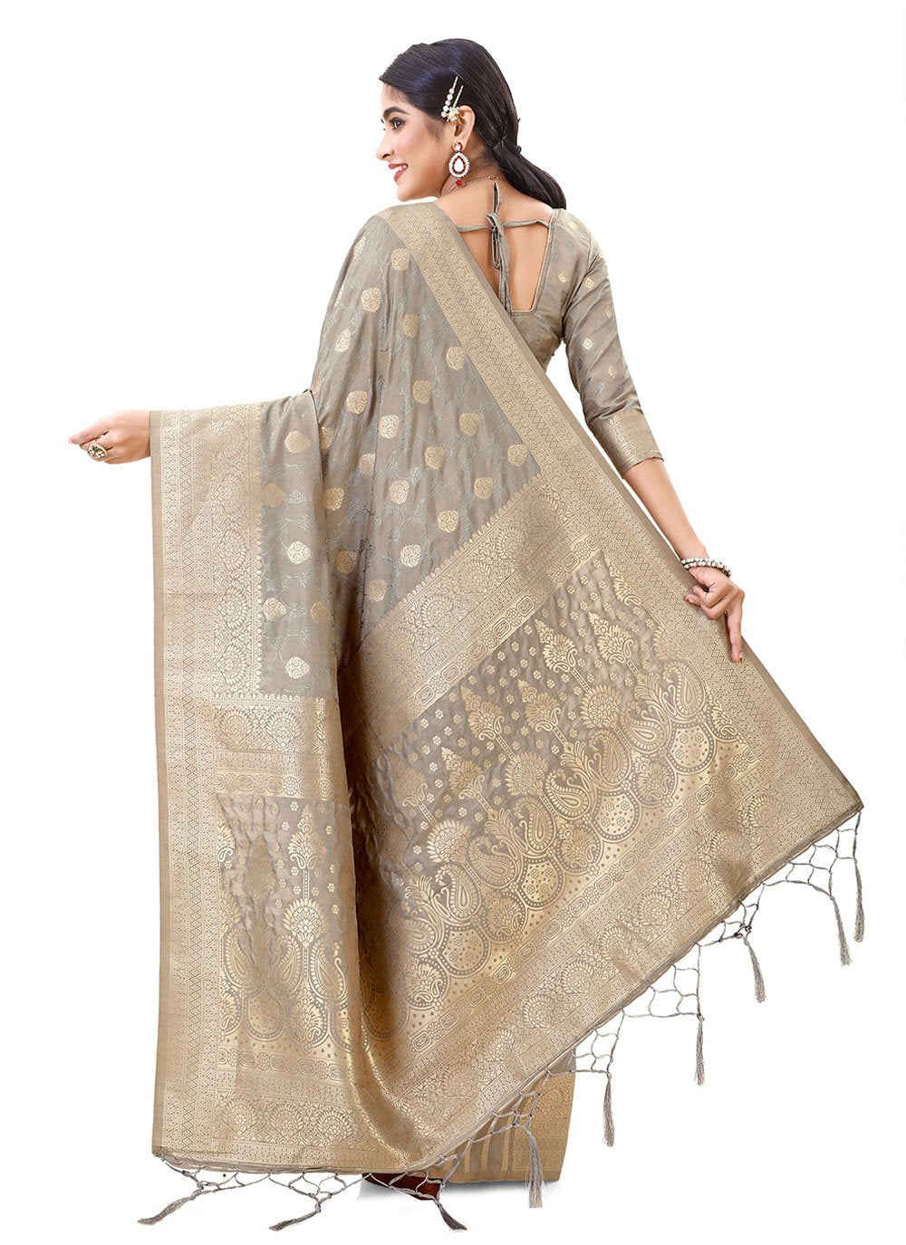 Silk Saree Silk Grey Weaving Saree