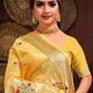Classic Silk Tissue Mustard Embroidered Saree