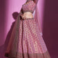 A Line Lehenga Silk Pink Stone Lehenga Choli