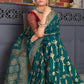 Classic Silk Teal Patch Border Saree