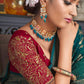 Classic Silk Teal Patch Border Saree