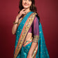 Classic Silk Teal Woven Saree