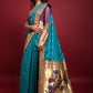Classic Silk Teal Woven Saree