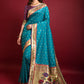 Classic Silk Teal Woven Saree