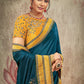 Contemporary Georgette Silk Teal Embroidered Saree