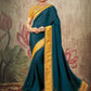 Contemporary Georgette Silk Teal Embroidered Saree