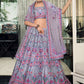 A Line Lehenga Silk Violet Embroidered Lehenga Choli