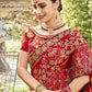 Traditional Saree Silk Red Diamond Saree