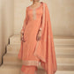 Salwar Suit Silk Orange Embroidered Salwar Kameez