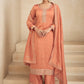 Salwar Suit Silk Orange Embroidered Salwar Kameez
