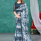 Trendy Saree Silk Aqua Blue Patch Border Saree