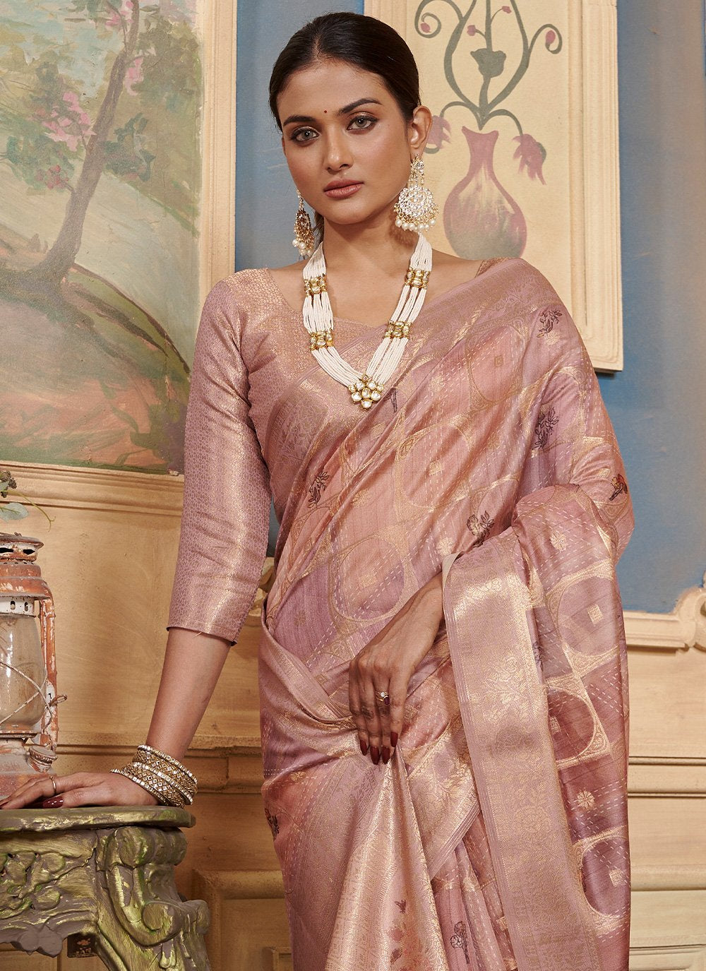 Trendy Saree Silk Pink Digital Print Saree