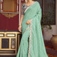 Trendy Saree Silk Aqua Blue Foil Print Saree