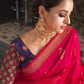 Trendy Saree Silk Hot Pink Patch Border Saree