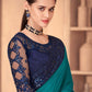 Contemporary Silk Turquoise Embroidered Saree