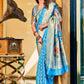 Trendy Saree Silk Aqua Blue Weaving Saree