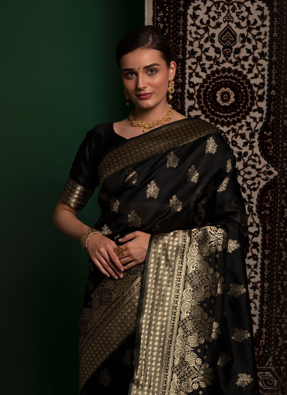 Contemporary Silk Black Weaving Saree