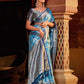 Classic Silk Tissue Blue Weaving Saree
