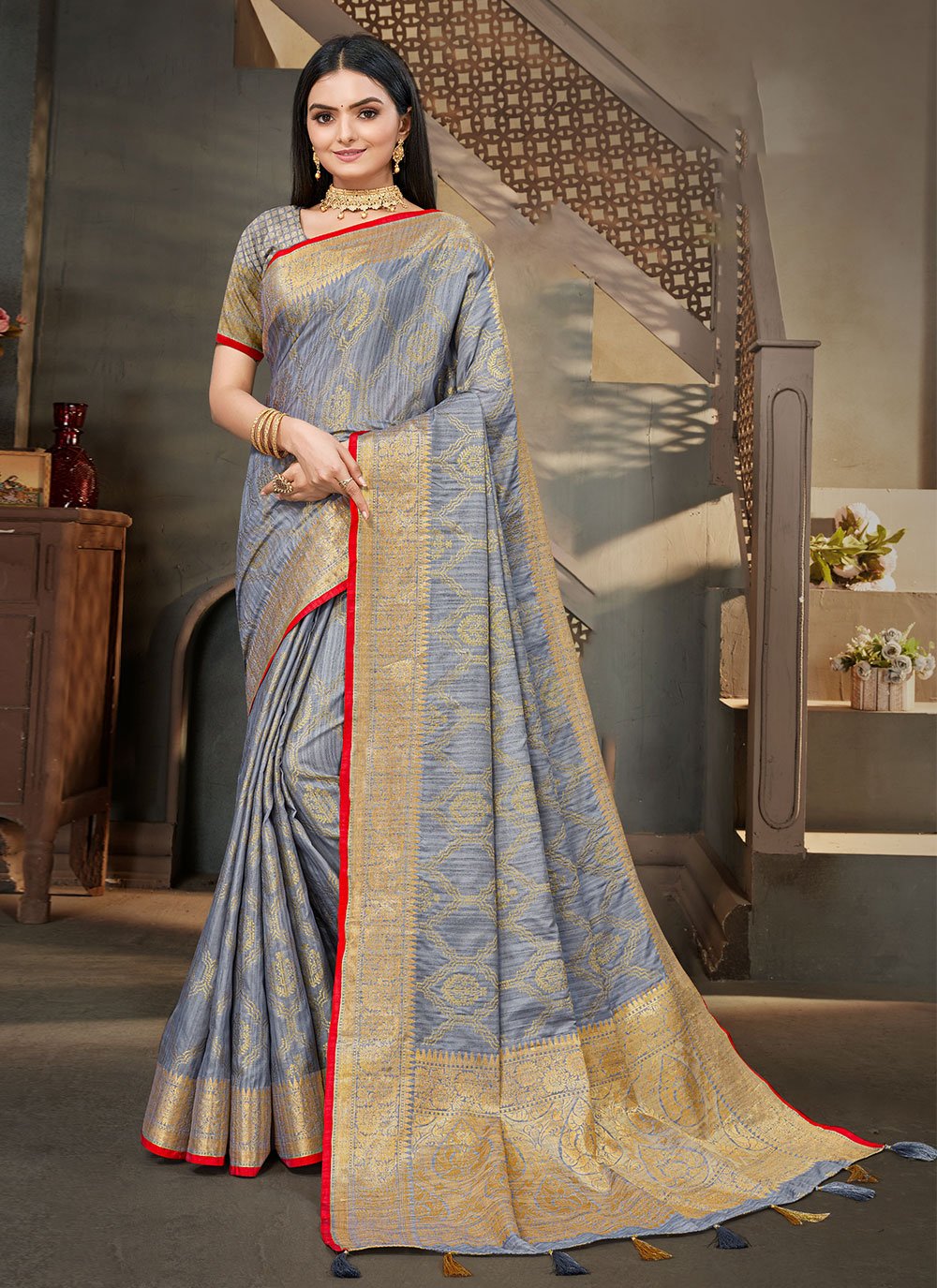 Silk Saree Silk Blue Weaving Saree