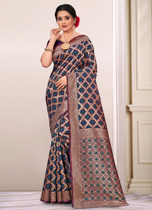 Casual Silk Purple Weaving Saree