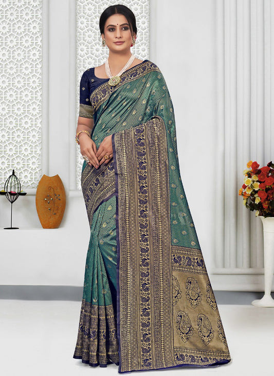 Casual Silk Green Weaving Saree