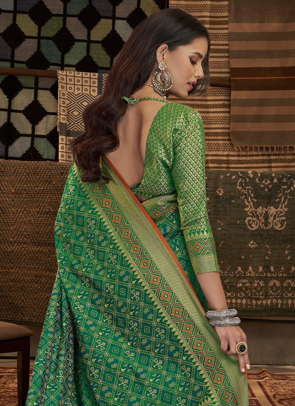 Classic Silk Green Weaving Saree