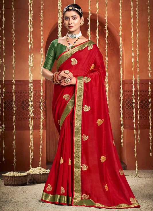 Classic Silk Red Weaving Saree