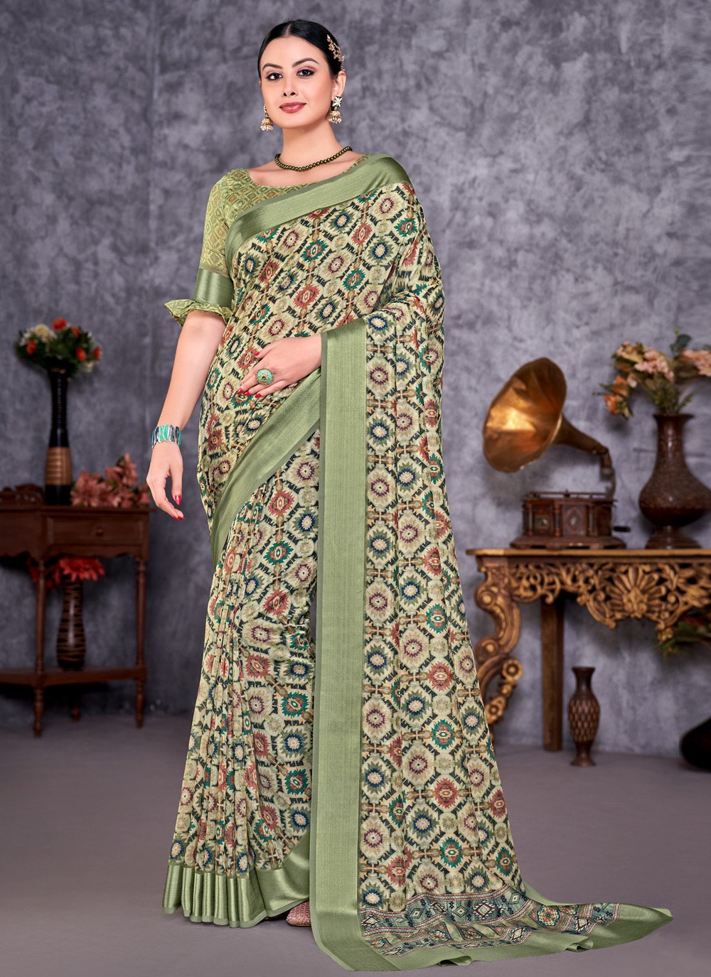 Contemporary Silk Multi Colour Weaving Saree