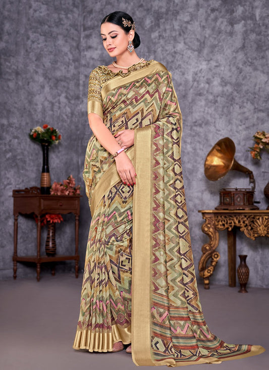 Contemporary Silk Multi Colour Weaving Saree