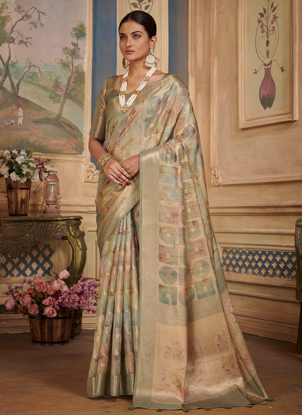 Contemporary Silk Multi Colour Digital Print Saree