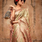 Contemporary Organza Silk Green Peach Weaving Saree