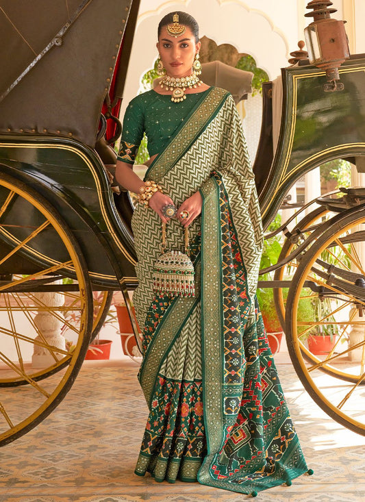 Classic Silk Green Weaving Saree