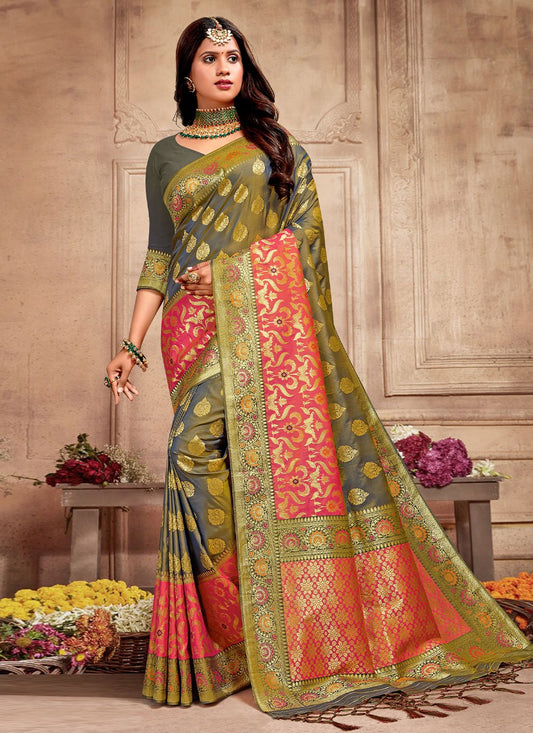 Classic Silk Viscose Green Weaving Saree