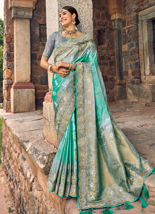 Trendy Saree Silk Green Weaving Saree