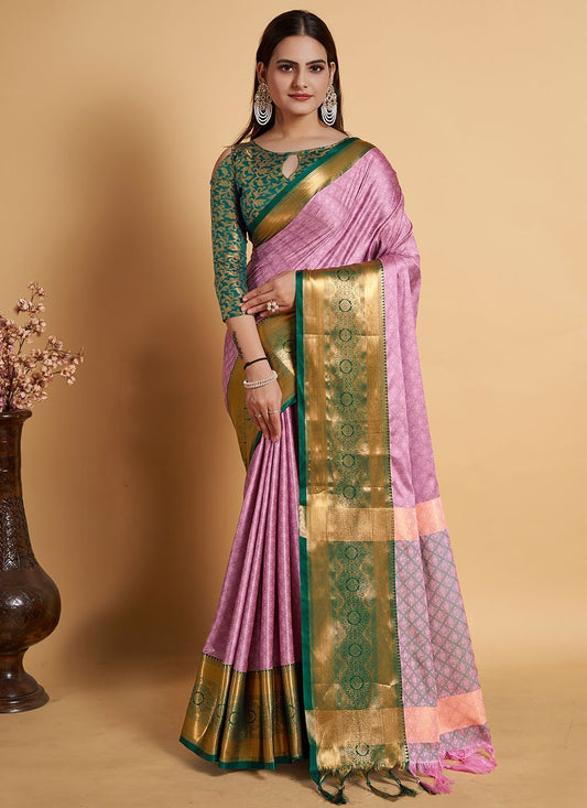 Trendy Saree Silk Lavender Weaving Saree