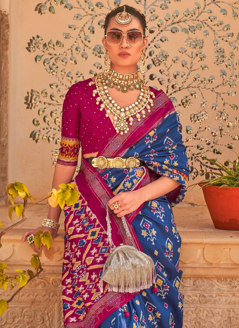 Contemporary Silk Blue Weaving Saree