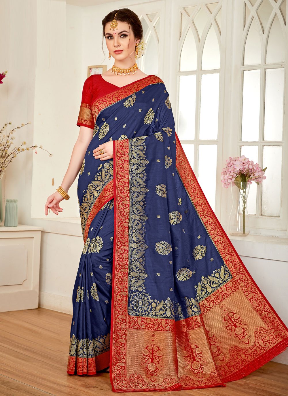 Classic Silk Blue Weaving Saree