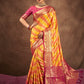 Traditional Saree Silk Orange Yellow Weaving Saree