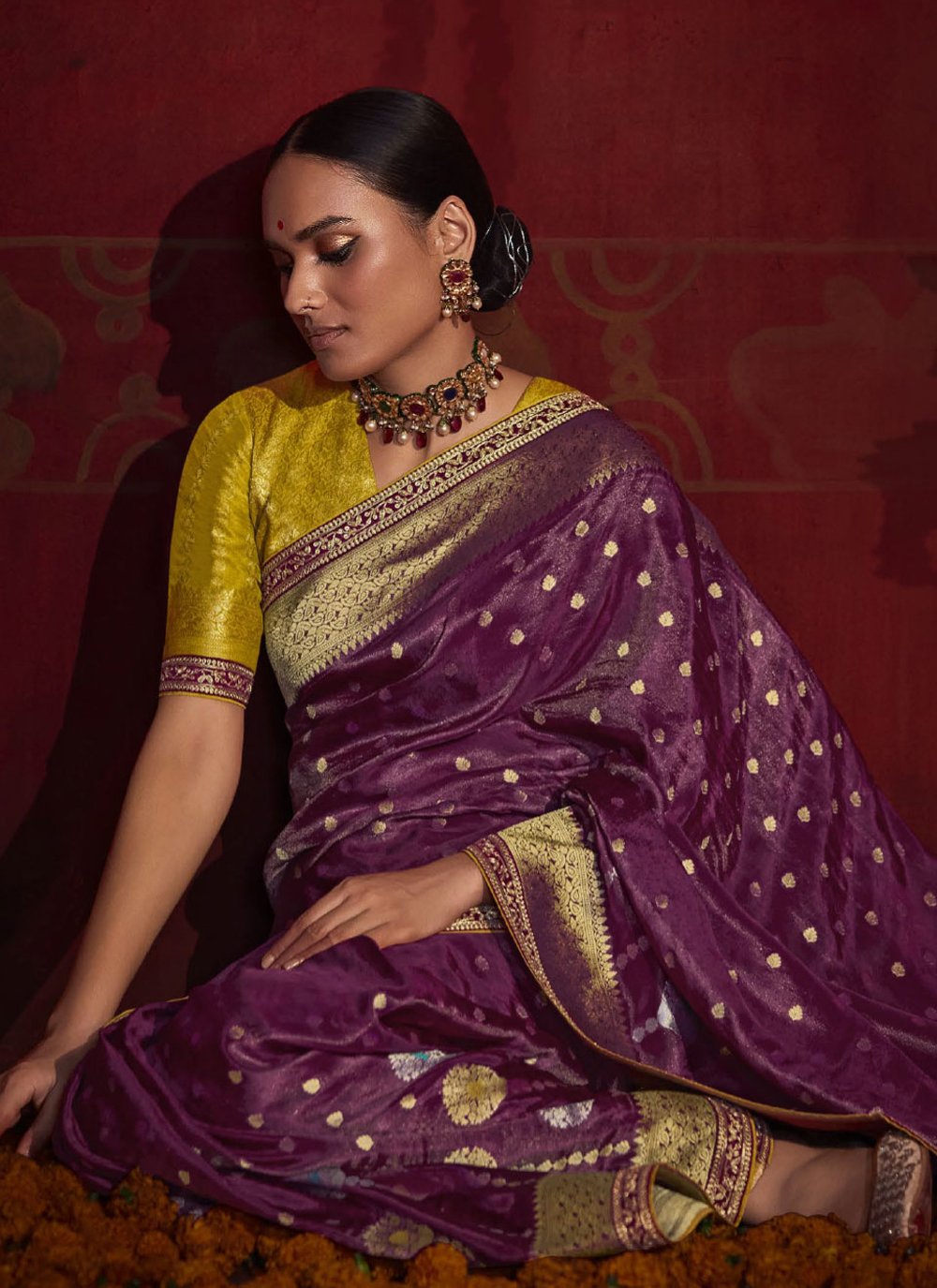 Contemporary Silk Purple Weaving Saree